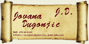 Jovana Dugonjić vizit kartica